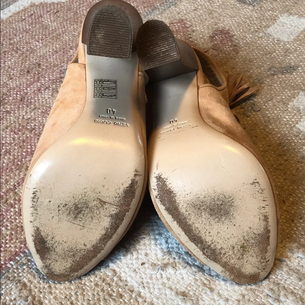 Club Monaco Mireva Suede Lace-up Open Toe Block Heel Sandals Tan Sz. 40